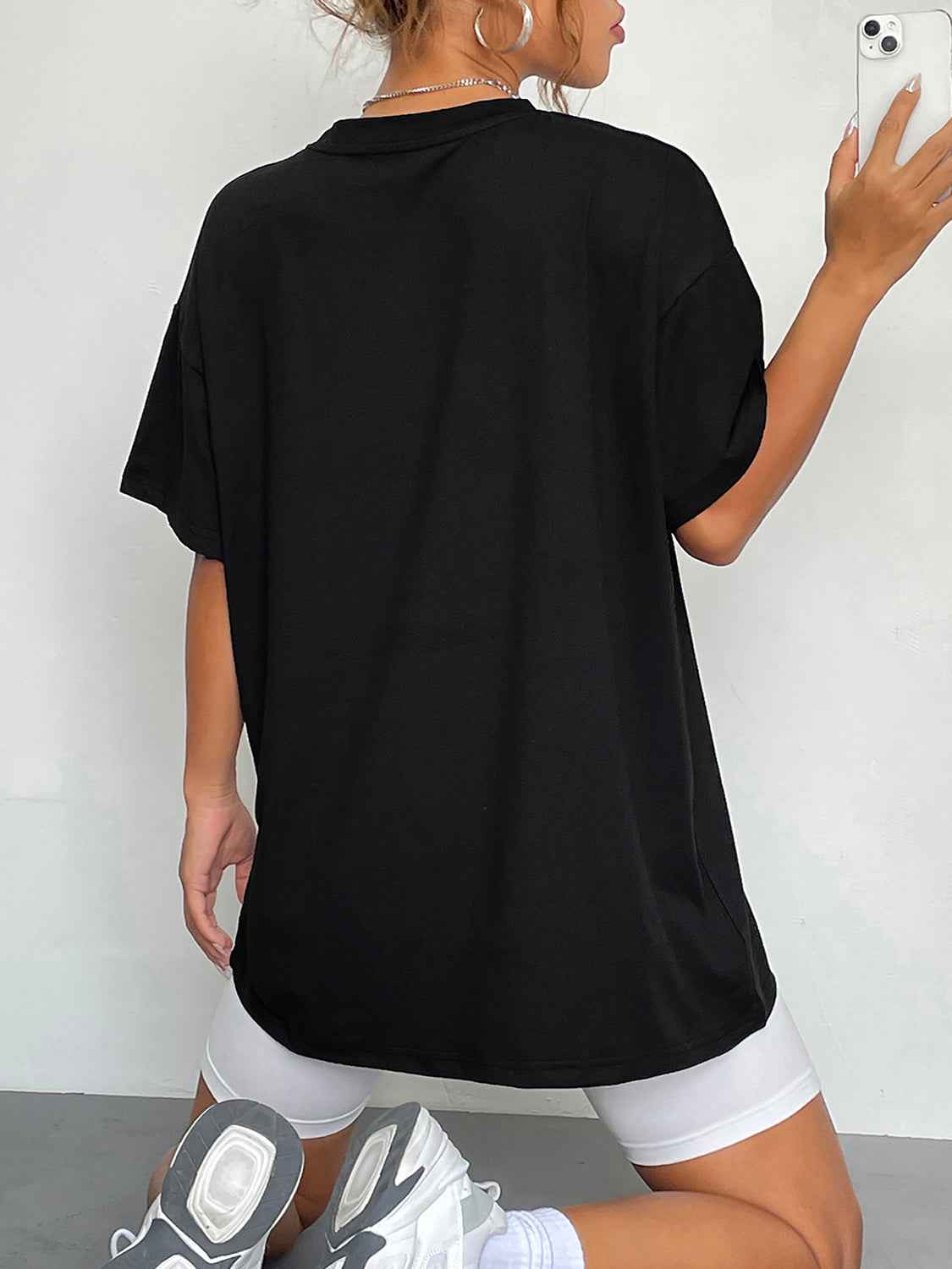 Round Neck Short Sleeve Ghost Graphic T-Shirt 344a086743094ba7be9fab2761679e27-Max