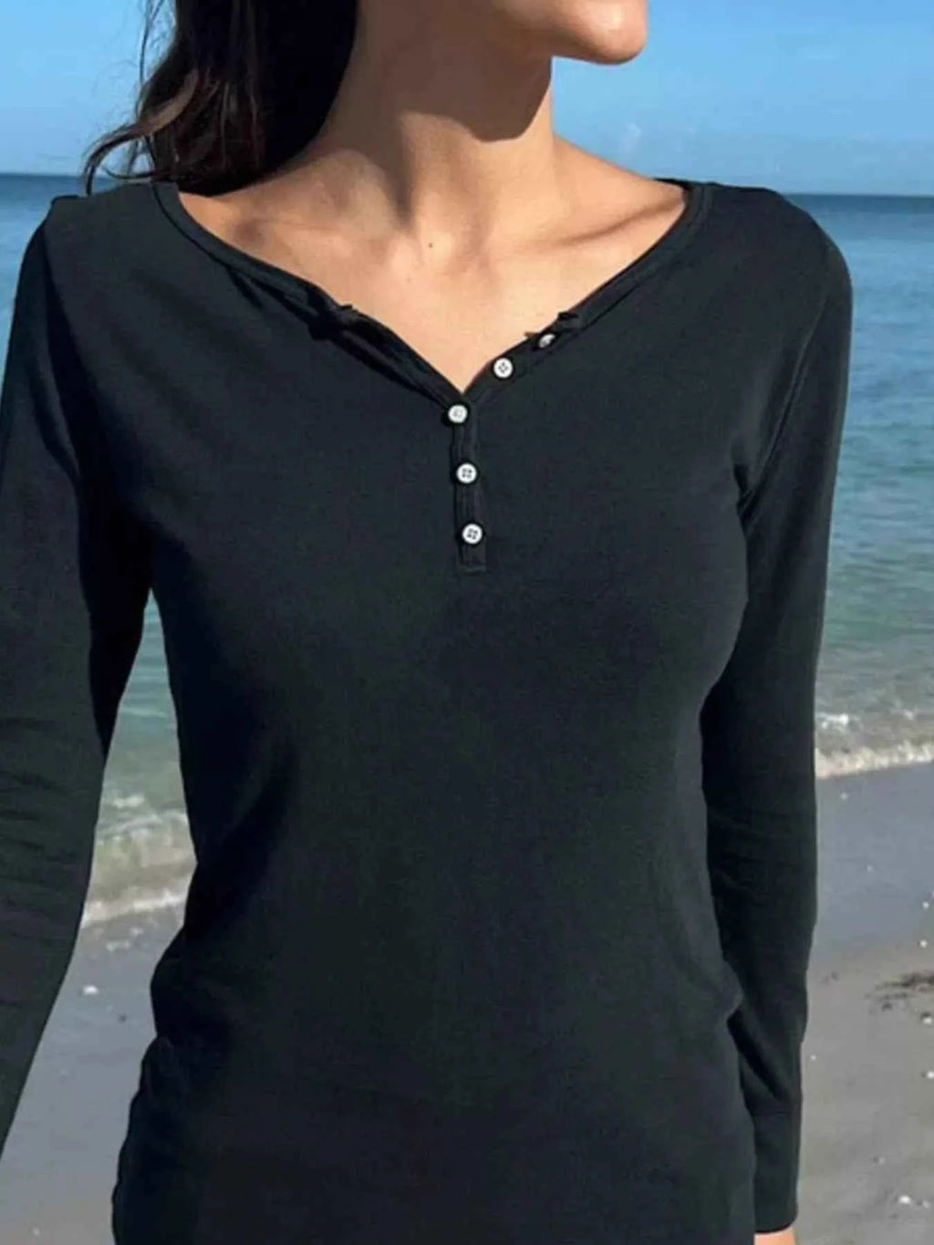 Striped Long Sleeve Henley T-Shirt 3453b34a-9371-4981-9efb-3f892b93f471-Max-Origin