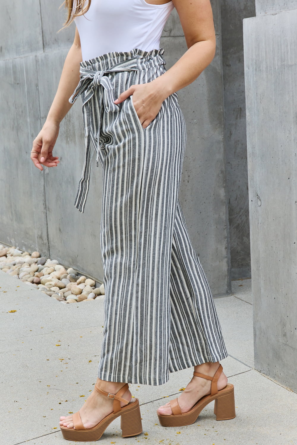Heimish Find Your Path Full Size Paperbag Waist Striped Culotte Pants 34632f40b68949579e95a30317223d12-Max