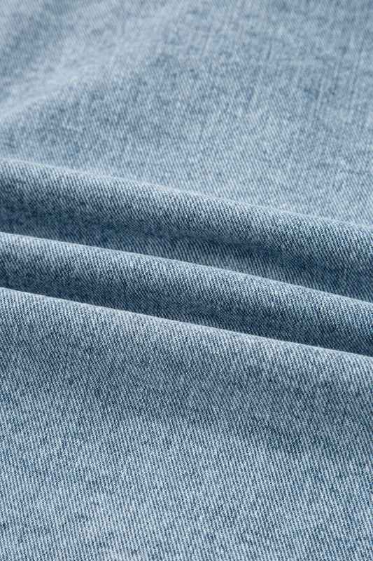 Solid Denim Scallop Collar Patch Pocket Buttoned J 34822c6f-afbb-4734-8098-40e03dcda43b