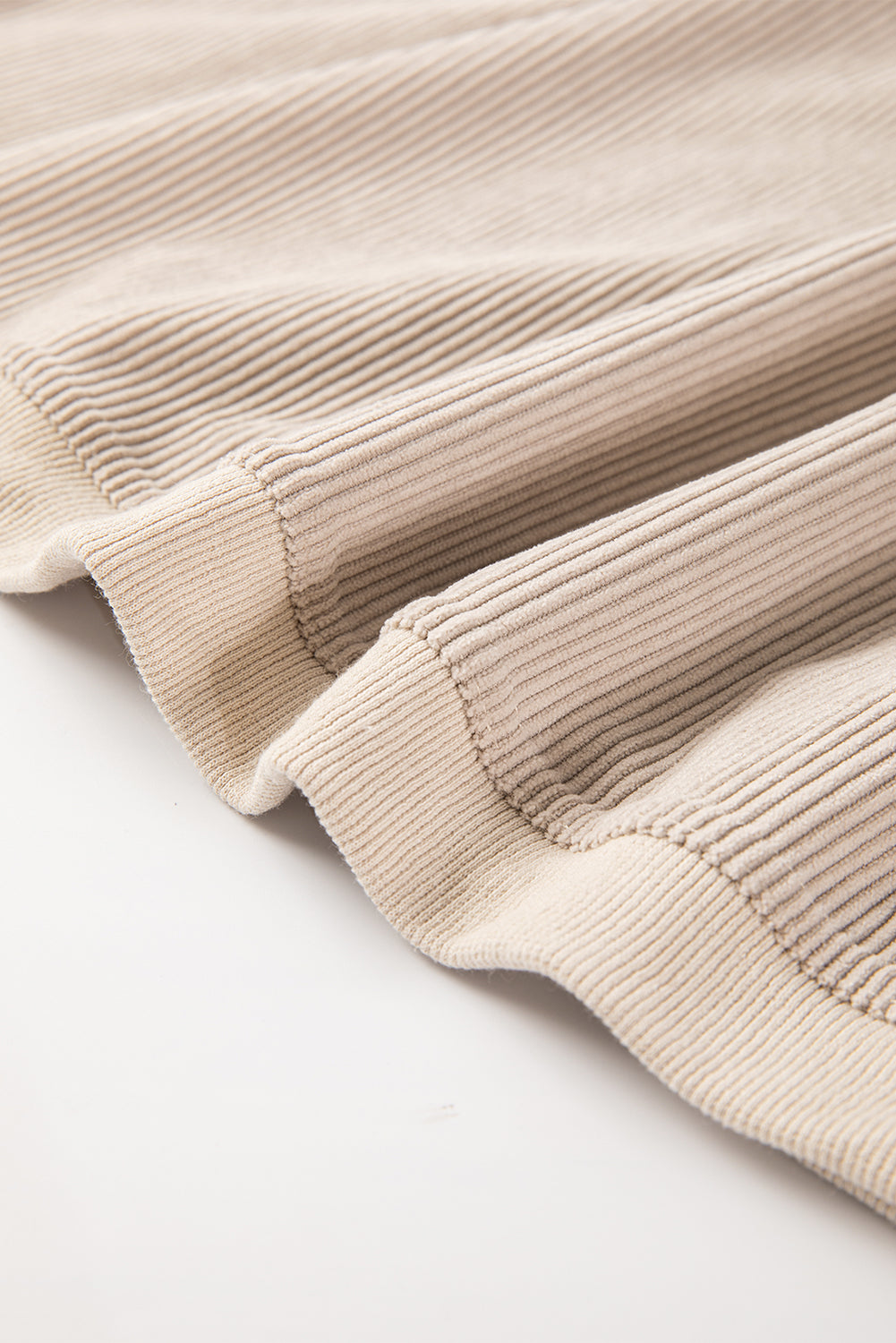 White Drop Shoulder Rib Knit Oversized Sweatshirt 348851db2bca1898