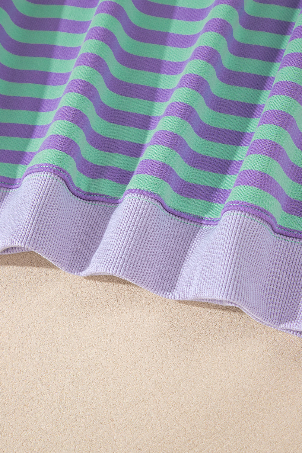 White Striped Contrast Trim Drop Shoulder Sweatshirt 34a681c5c084da18