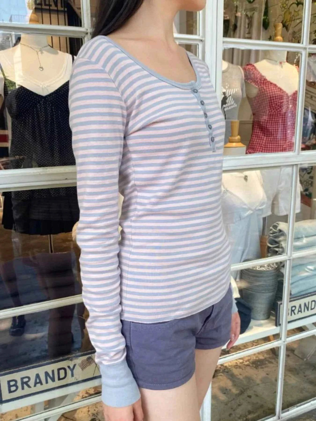 Striped Long Sleeve Henley T-Shirt 352db365-b744-4eda-9057-4b9619155eaa-Max-Origin