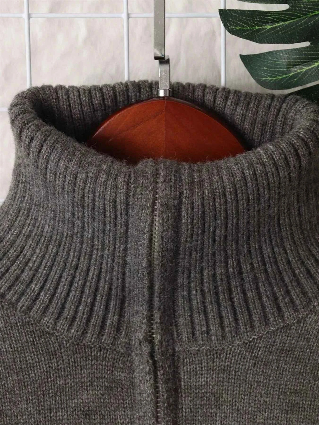 Flower Zip Collar Long Sleeve Sweater 353a15b300ee47b0b7a1f8468782c798-Max-Origin