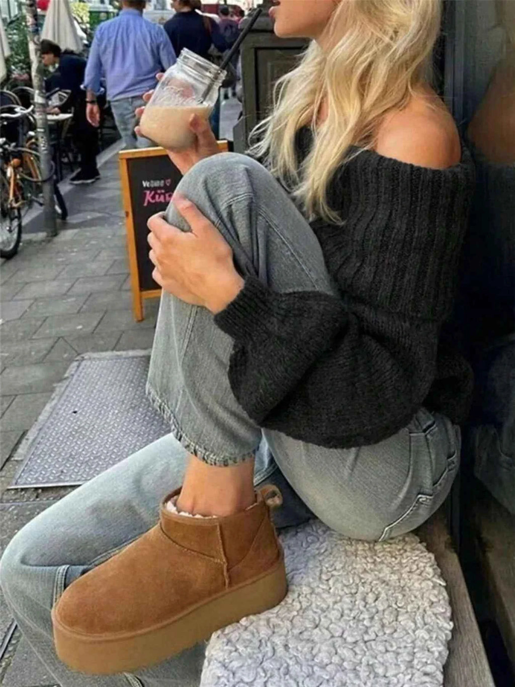 Off-Shoulder Ribbed Long Sleeve Sweater 354ffa3751be4074b977316dd712e18b-Max-Origin