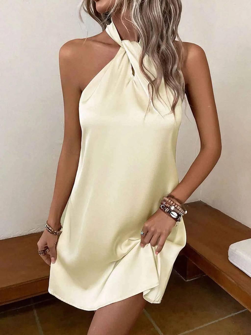 Halter Neck Satin Mini Dress 3576aa2eb1d14ab8b07edfeda1e4d5aa-Max-Origin