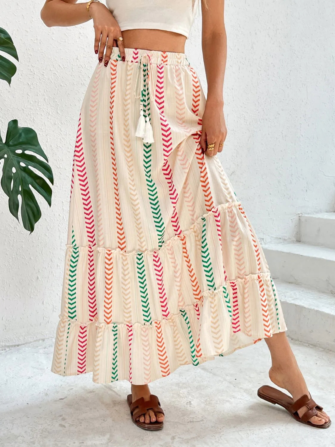 Frill Printed Maxi Skirt Multicolor 35d97836-9a71-47b0-9cf3-26dfcfc6a595-Max-Origin