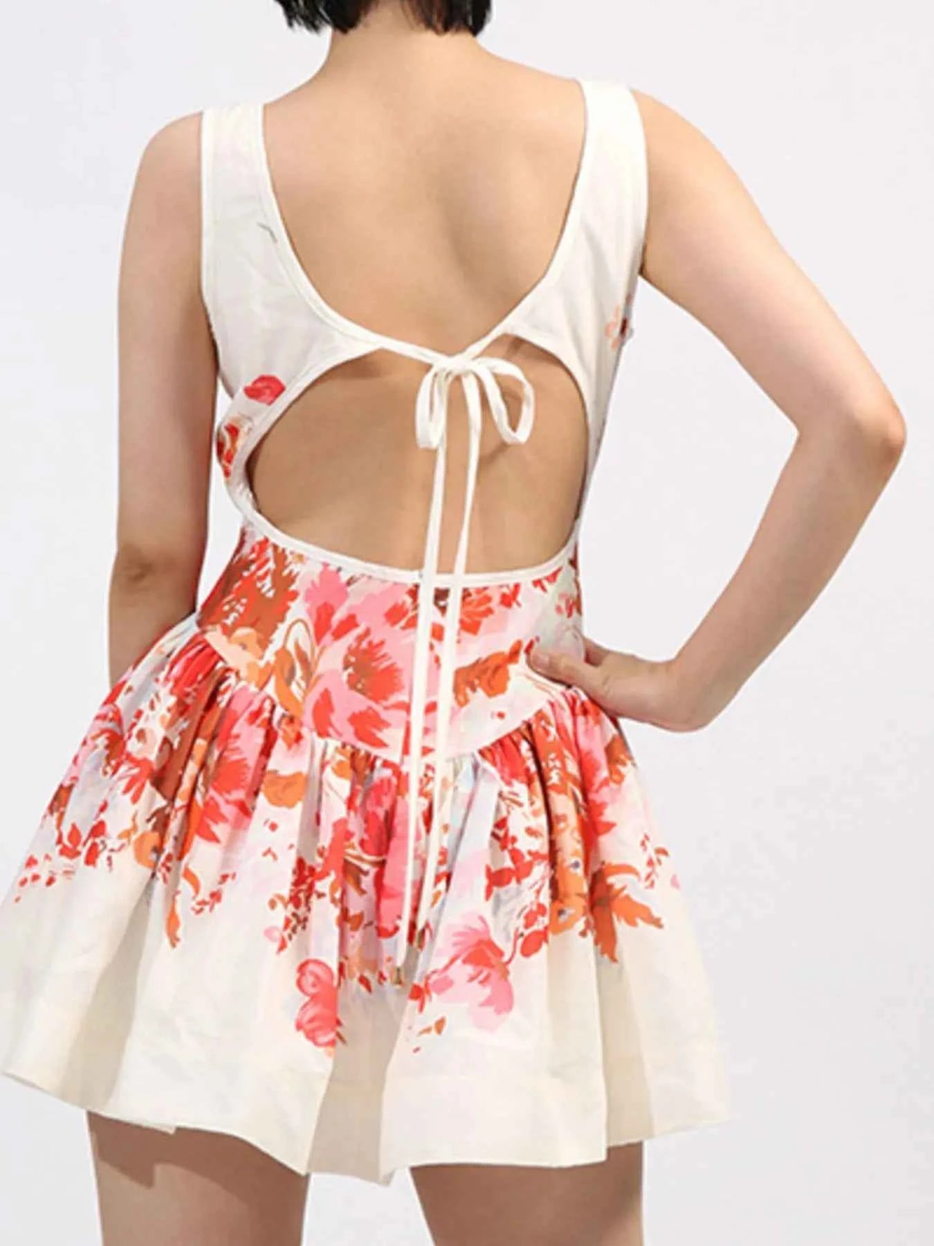 Floral Print Sleeveless A-Line Mini Dress 35f4142a-84de-4cfa-8b59-04cd132c090d-Max-Origin