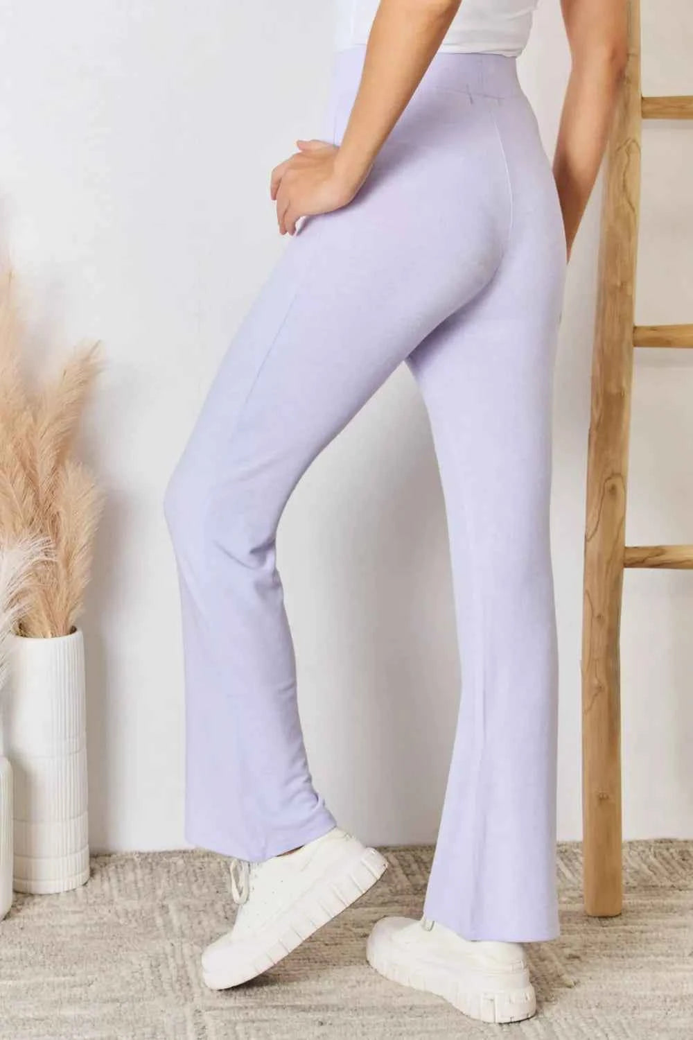 RISEN Full Size High Waist Ultra Soft Knit Flare Pants 35f5a314-f116-4b47-8f97-9fd550dd96ef-Max