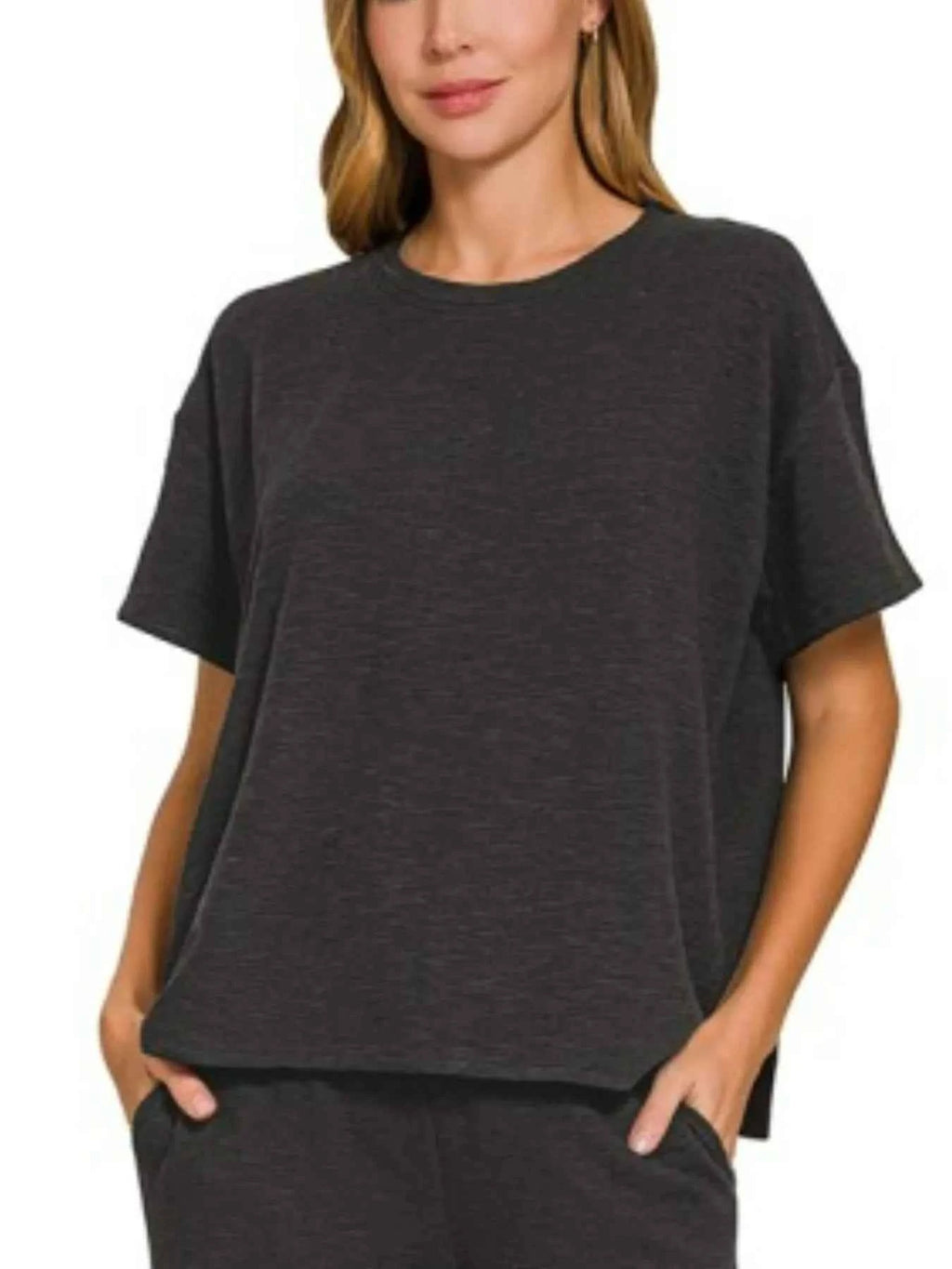 Zenana Slub Short Sleeve T-Shirt and Pants Set 3624e174-e473-4043-b498-98fc0292d22a-Max-Origin