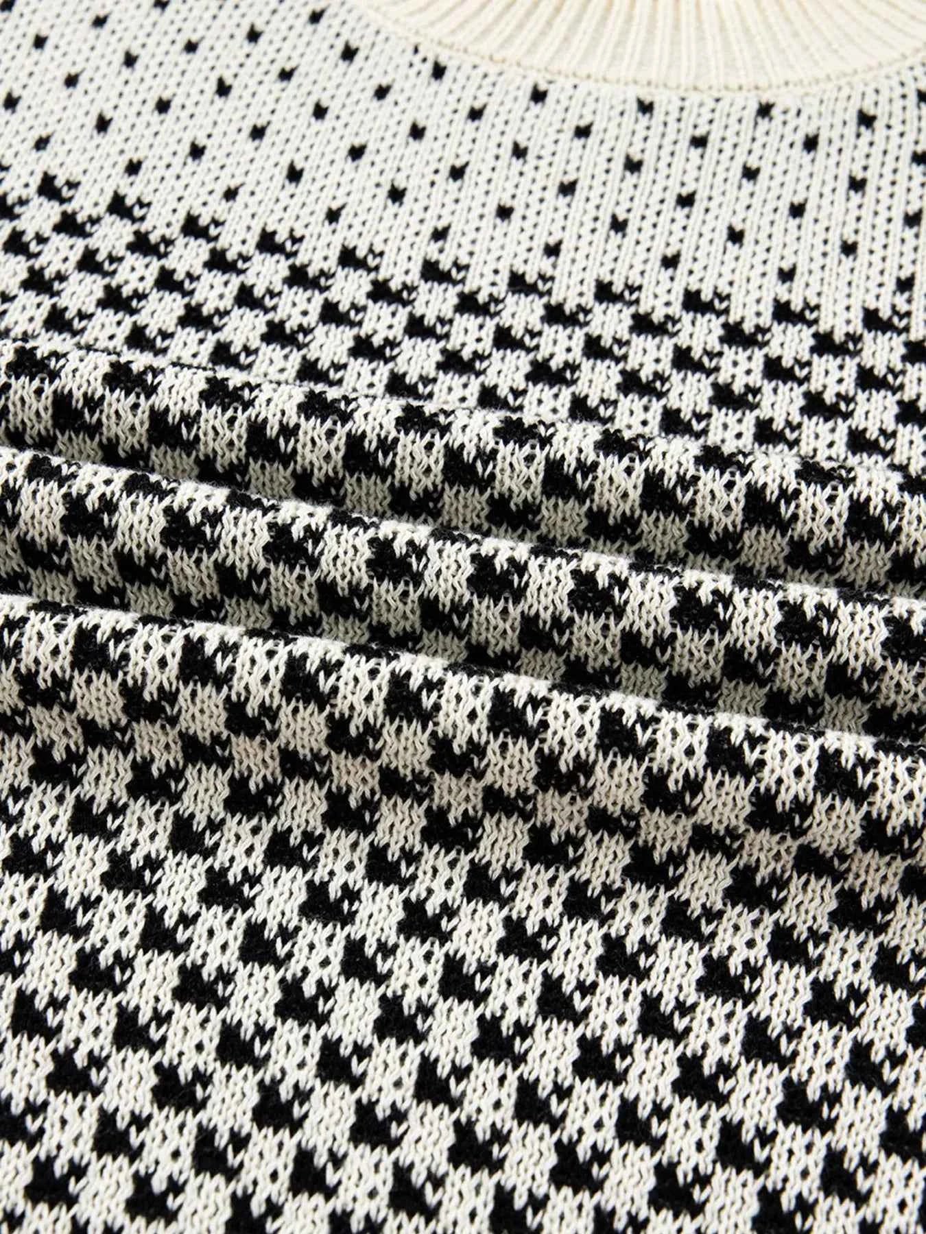 Contrast Color Pattern Lantern Sleeve Sweater 362bda24d2b847ed9a0c6cc731d0ee40-Max-Origin