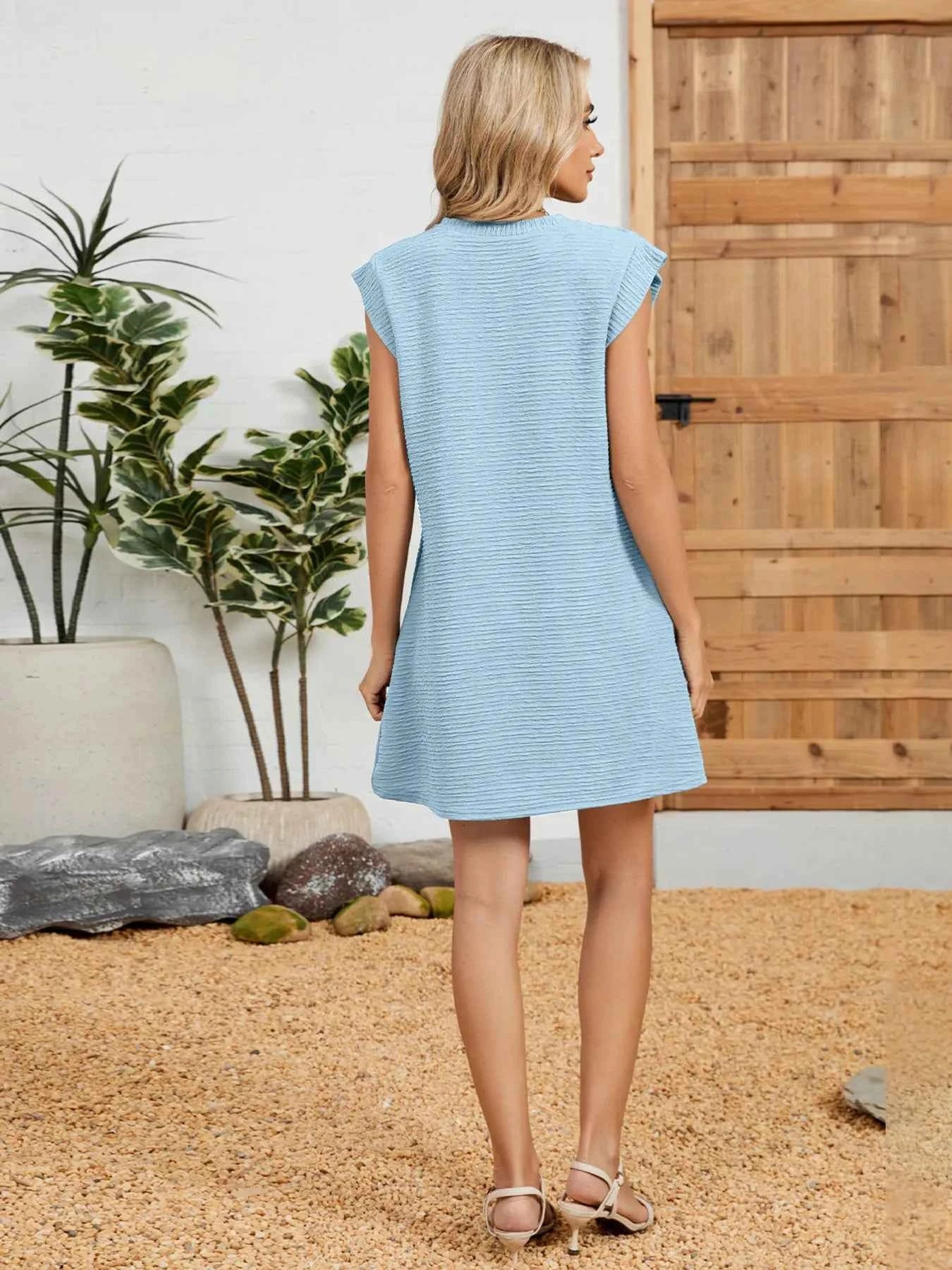 Round Neck Cap Sleeve Mini Dress 363e687f4b2d4e77b6637b9436e4649d-Max-Origin