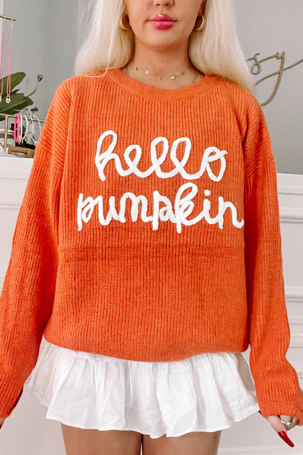Flamingo Hello Pumpkin Graphic Sweater 366ff466ce18fb16