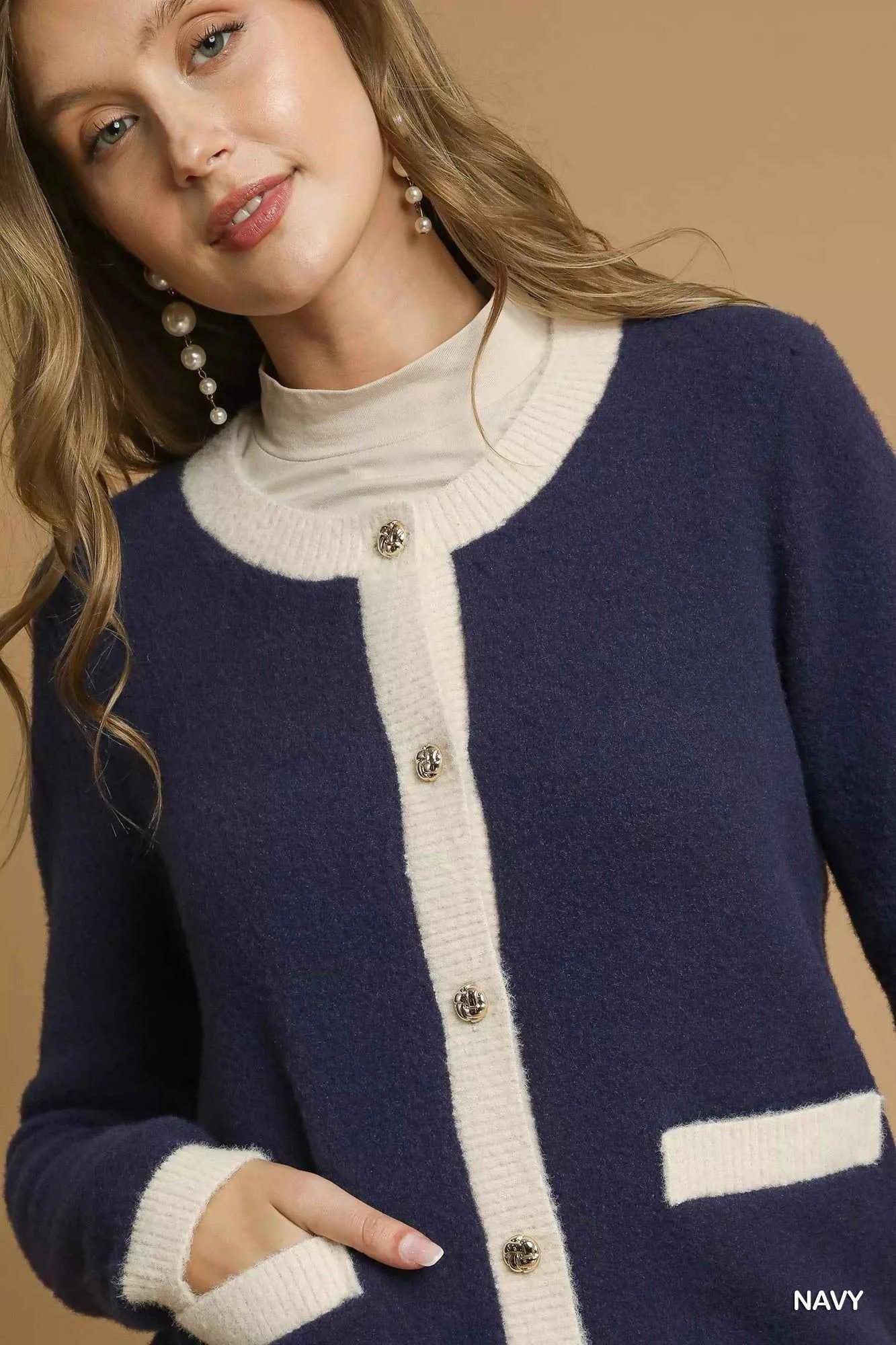 Umgee Two-Tone Button Front Cardigan 3670b3f1-6edd-4d15-ae4e-5289310a9a67-Max-Origin