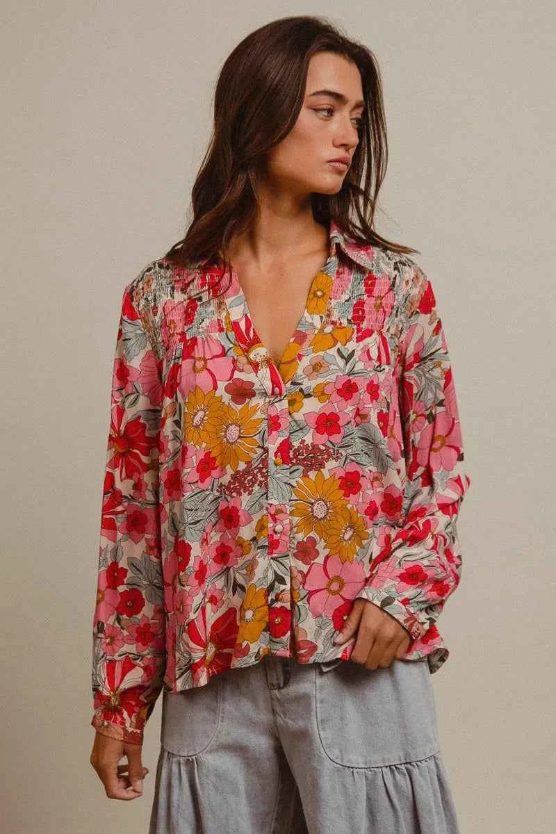 BiBi Woven Floral Printed Shirt Top 36c85baf1d204037aabc8b6ac1f8f01a-Max-Origin
