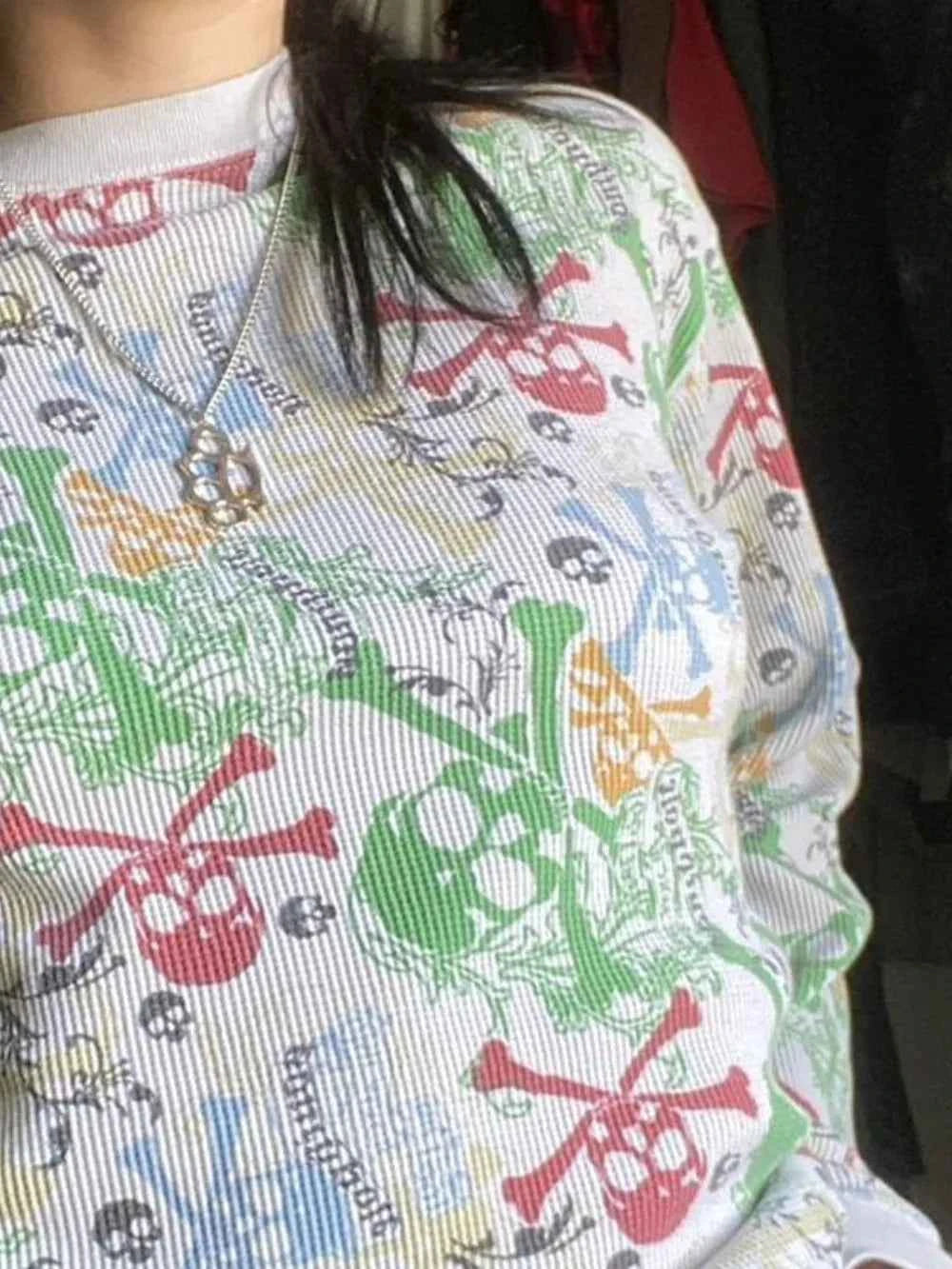 Printed Round Neck Long Sleeve T-Shirt 36d6611a-3b9c-4cd2-bdd7-c4e443bbc699-Max