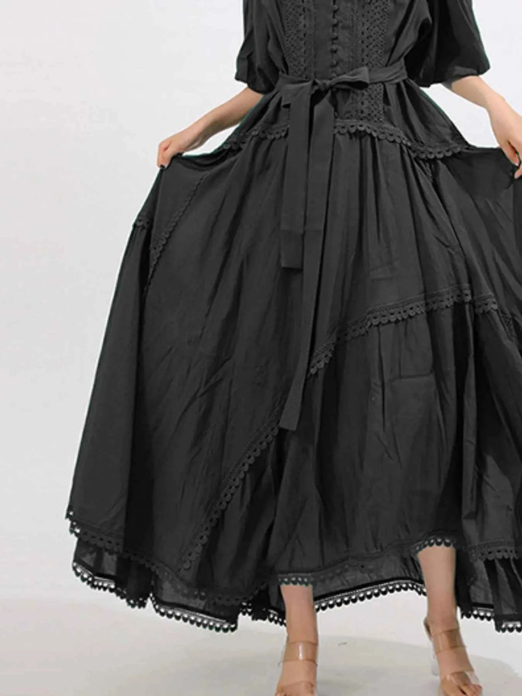Lace Detail Notched Puff Sleeve Maxi Dress 36dd1ff2-530a-4e80-af0e-939731f210b9-Max-Origin