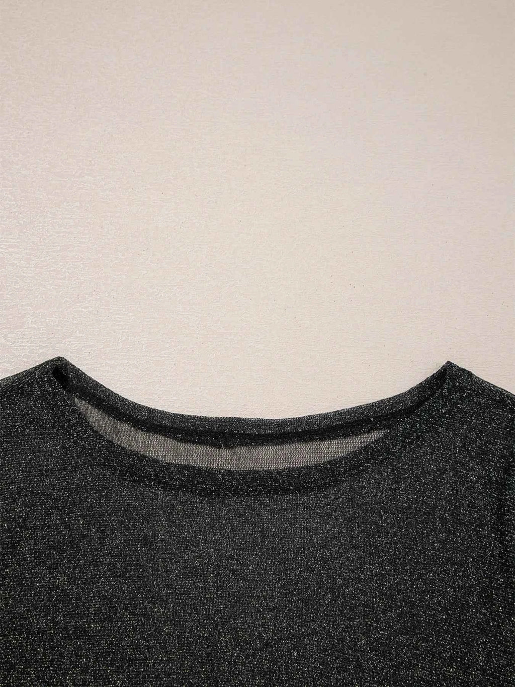 Metallic Glitter Mesh Long Sleeve Top 37421f6be6704cfe9057ed307333ac39-Max-Origin