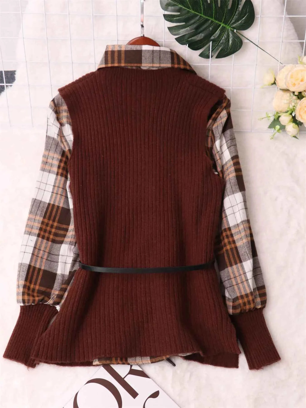 Plaid Long Sleeve Sweater Dress 375a24a3ac7148269a1fea56fc6b19c1-Max-Origin