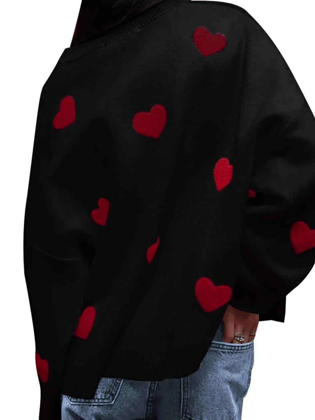 Heart Round Neck Long Sleeve Sweater 376154cd-01d1-4126-9d0e-8ab1d26bbdf6-Max-Origin
