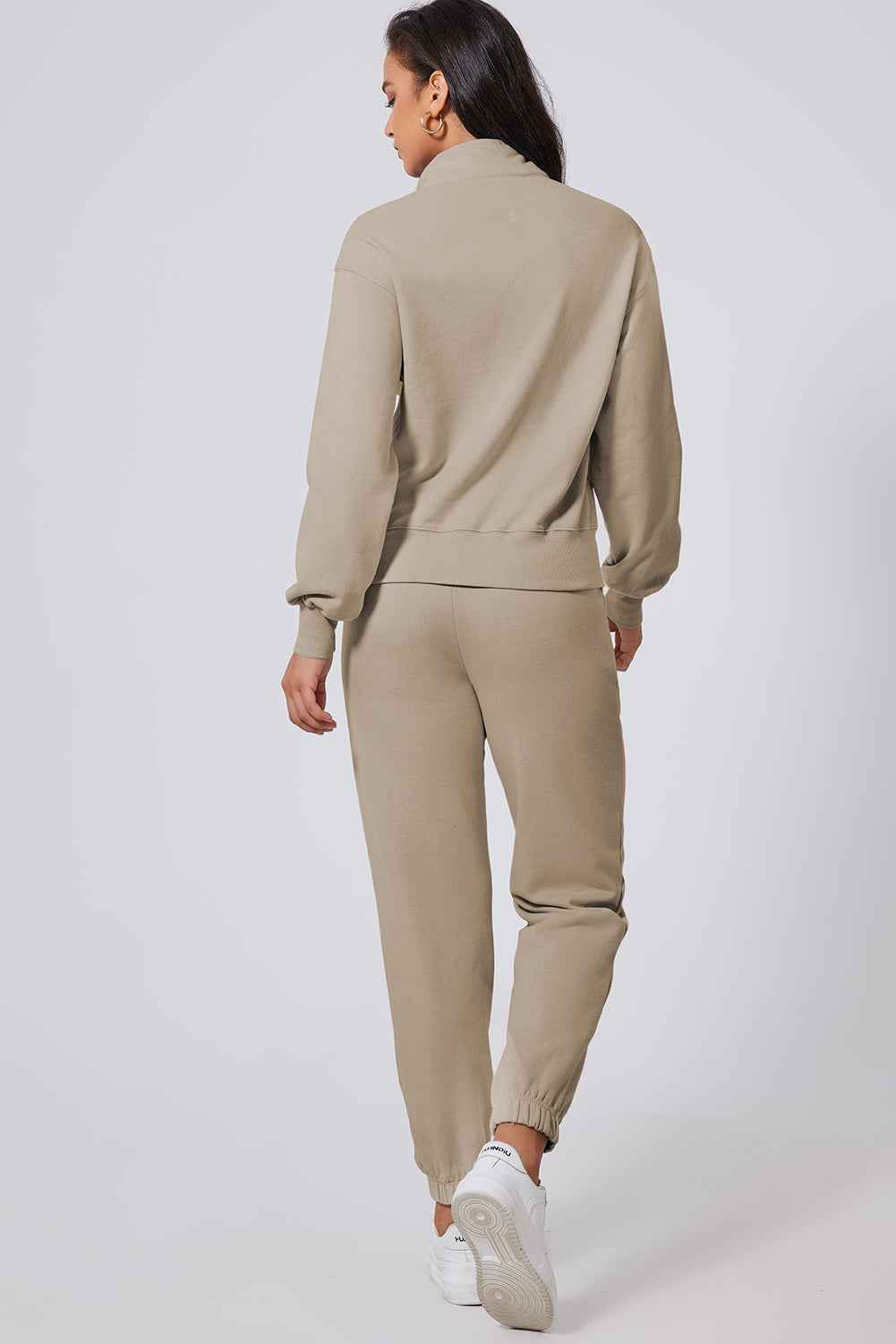 Parchment Half Zip up Pullover Active Top and Joggers Set 3786cb705daed6d6