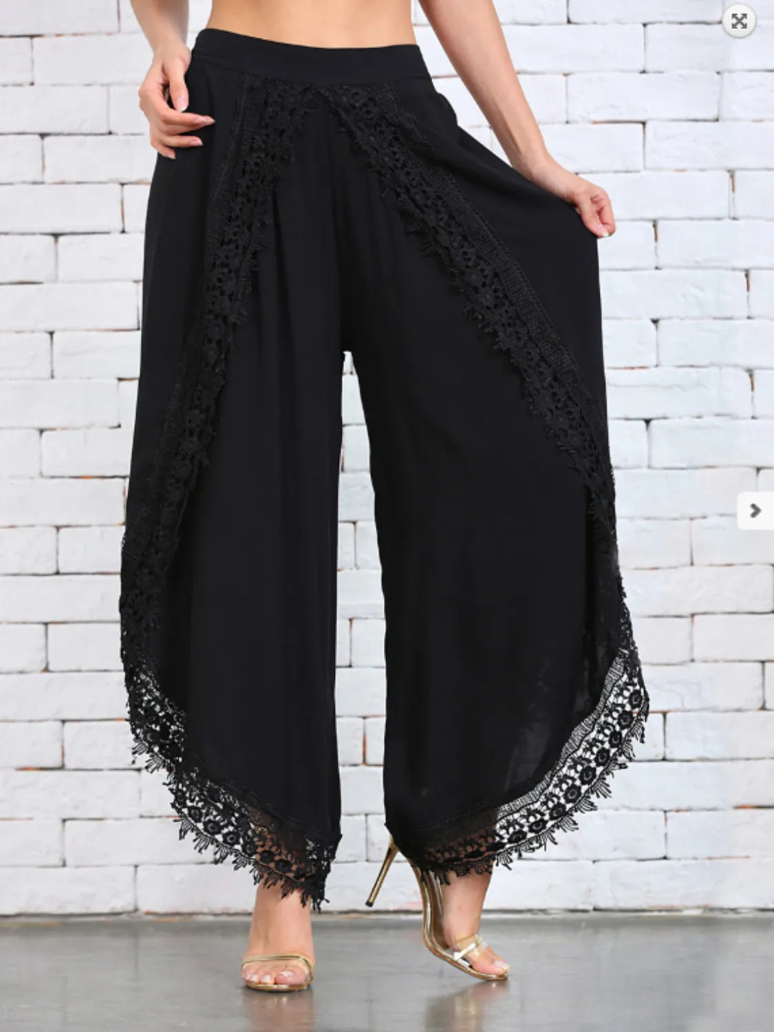 Full Size Lace Detail Wide Leg Pants Plus Size Black 3796334a-876f-4a7c-b11f-2773b11c705a-Max-Origin