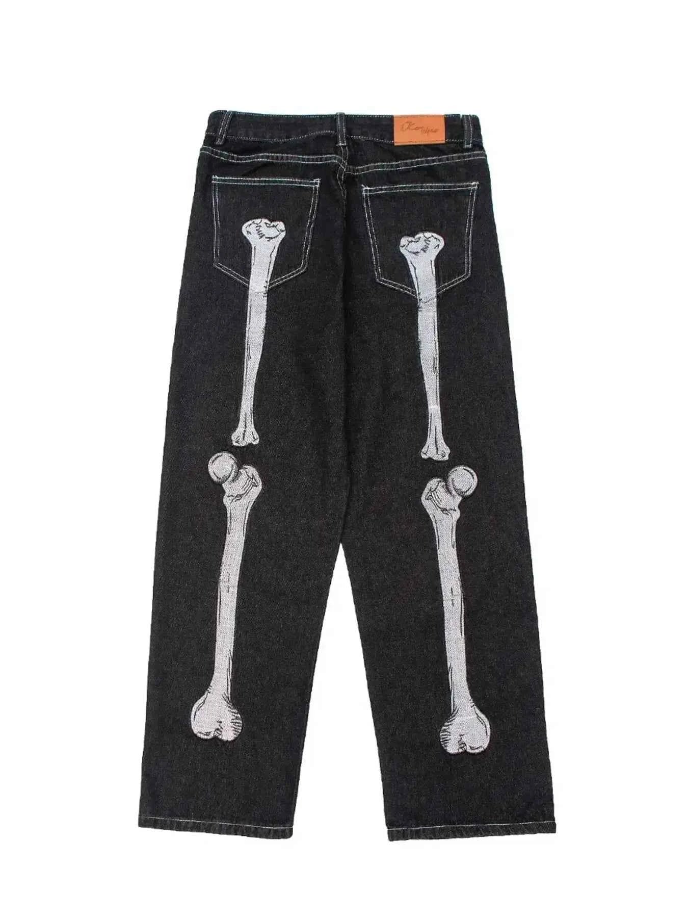 Men's Skeleton Embroidered Straight Leg Jeans 37ceb90e65674791bd14f5e97845f70d-Max-Origin
