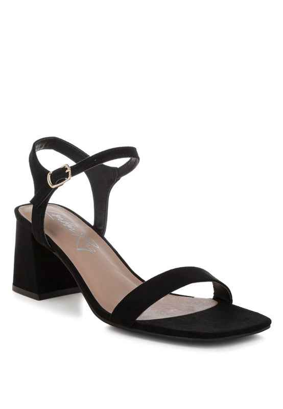 Akiya Square Toe Block Heels Black 3803e6d3-f528-43b6-b8d9-fc515fe59c82