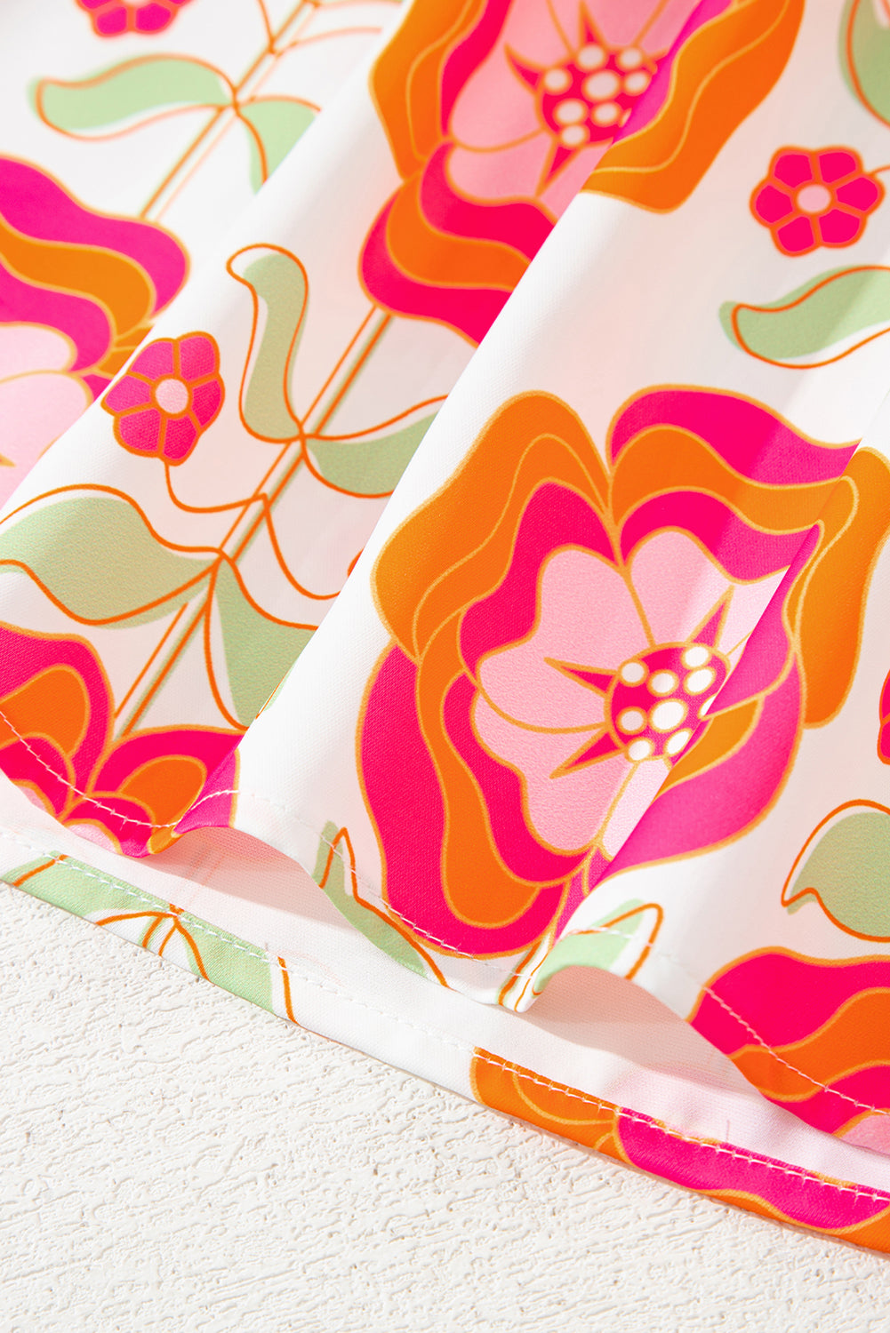 Rose Floral V Neck Ricrac Trim Ruffle Long Sleeve Blouse 38226b895ca1ff2a