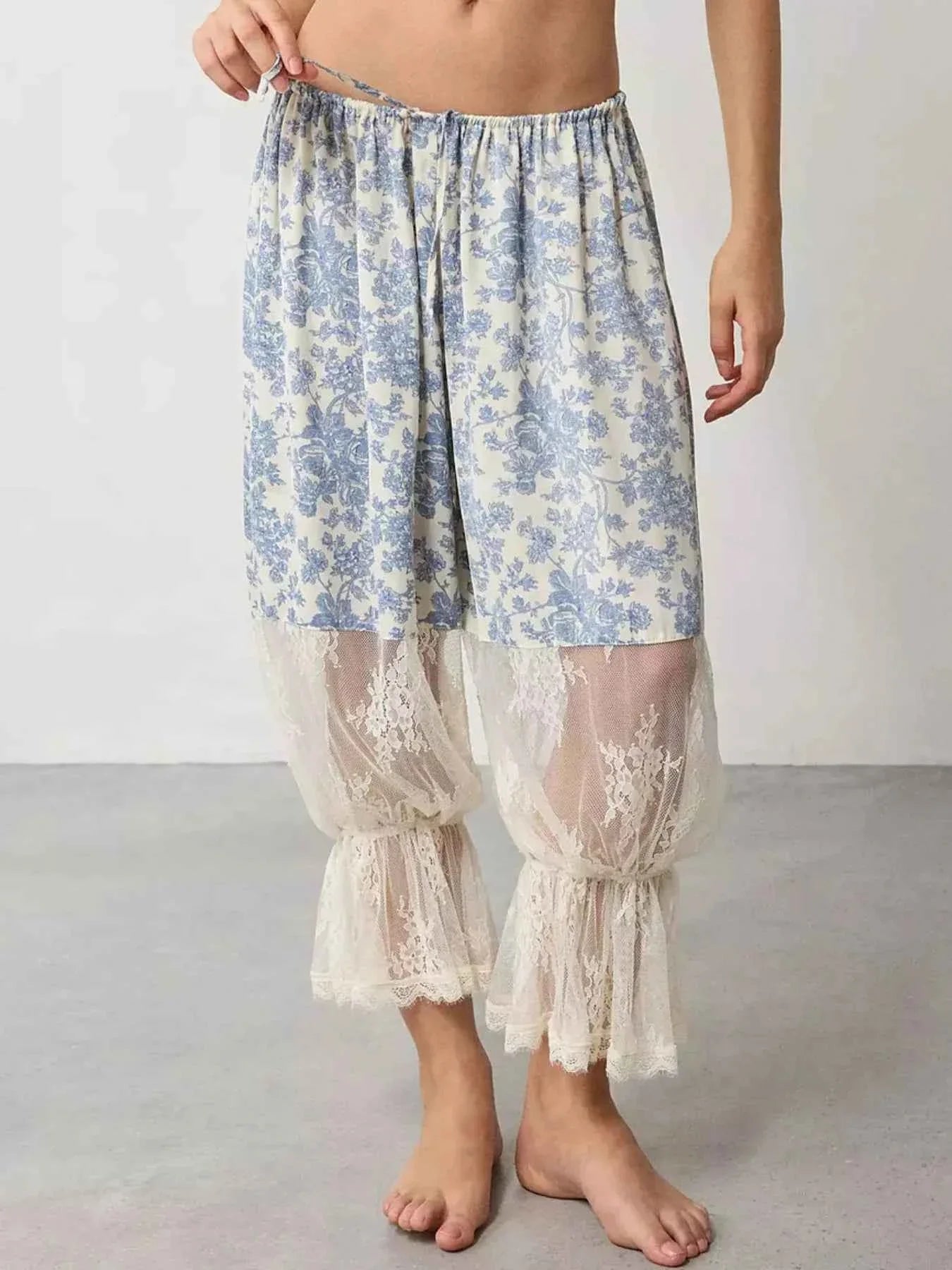 Floral Lace Patchwork Pants Light Blue 383882ec-931f-4170-8ca1-1be4755663ce-Max-Origin