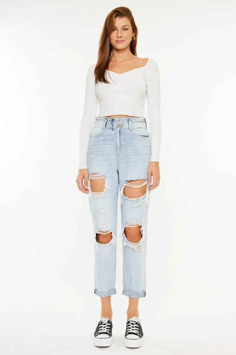 Kancan Open Pack Paperbag Mom Jeans 3874c165ac89456fa5659a56092b0489-Max-Origin