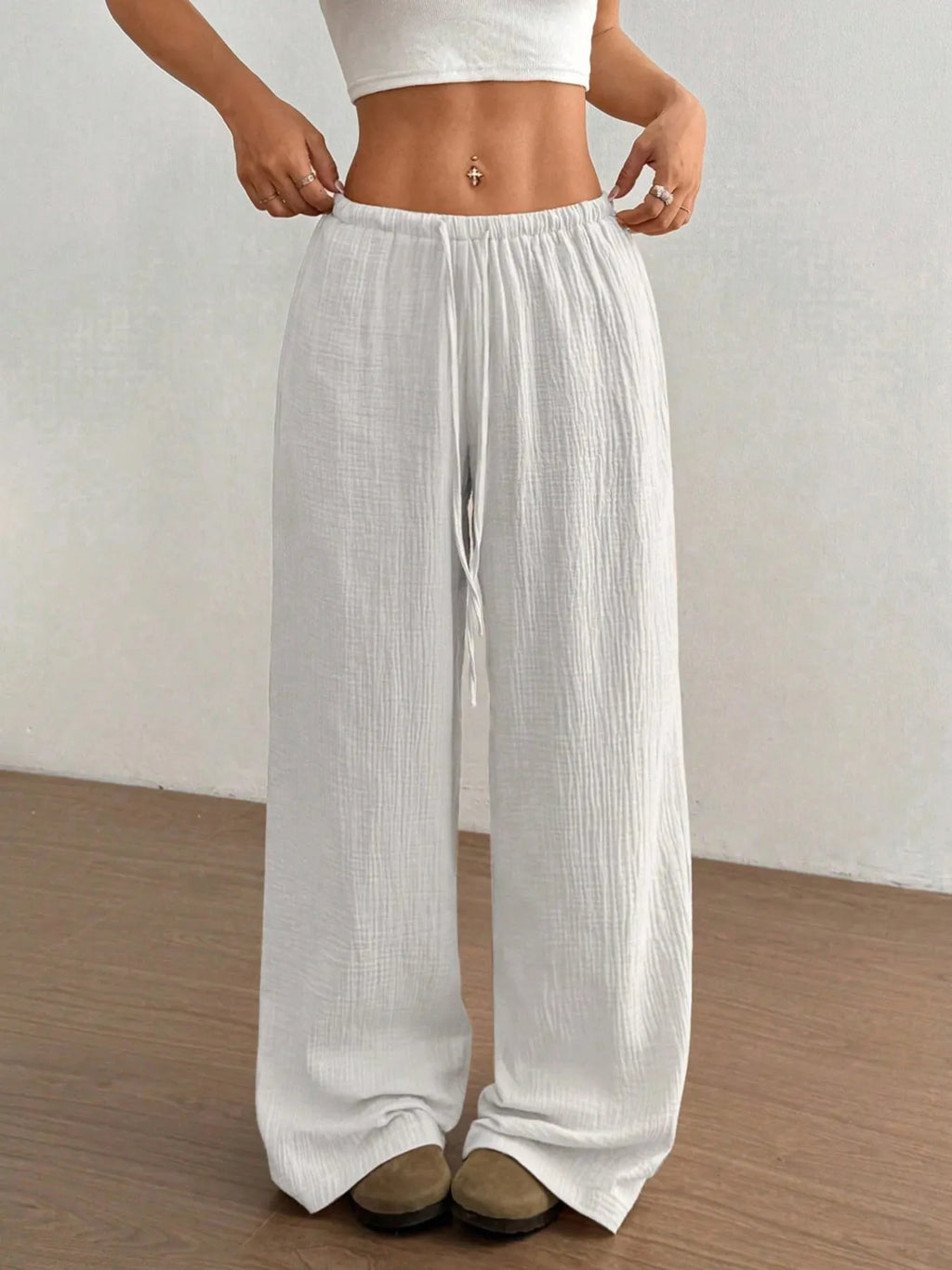 Drawstring Wide-Leg Casual Pants 38c46b68dd56488c80bb0e070a68ff34-Max-Origin