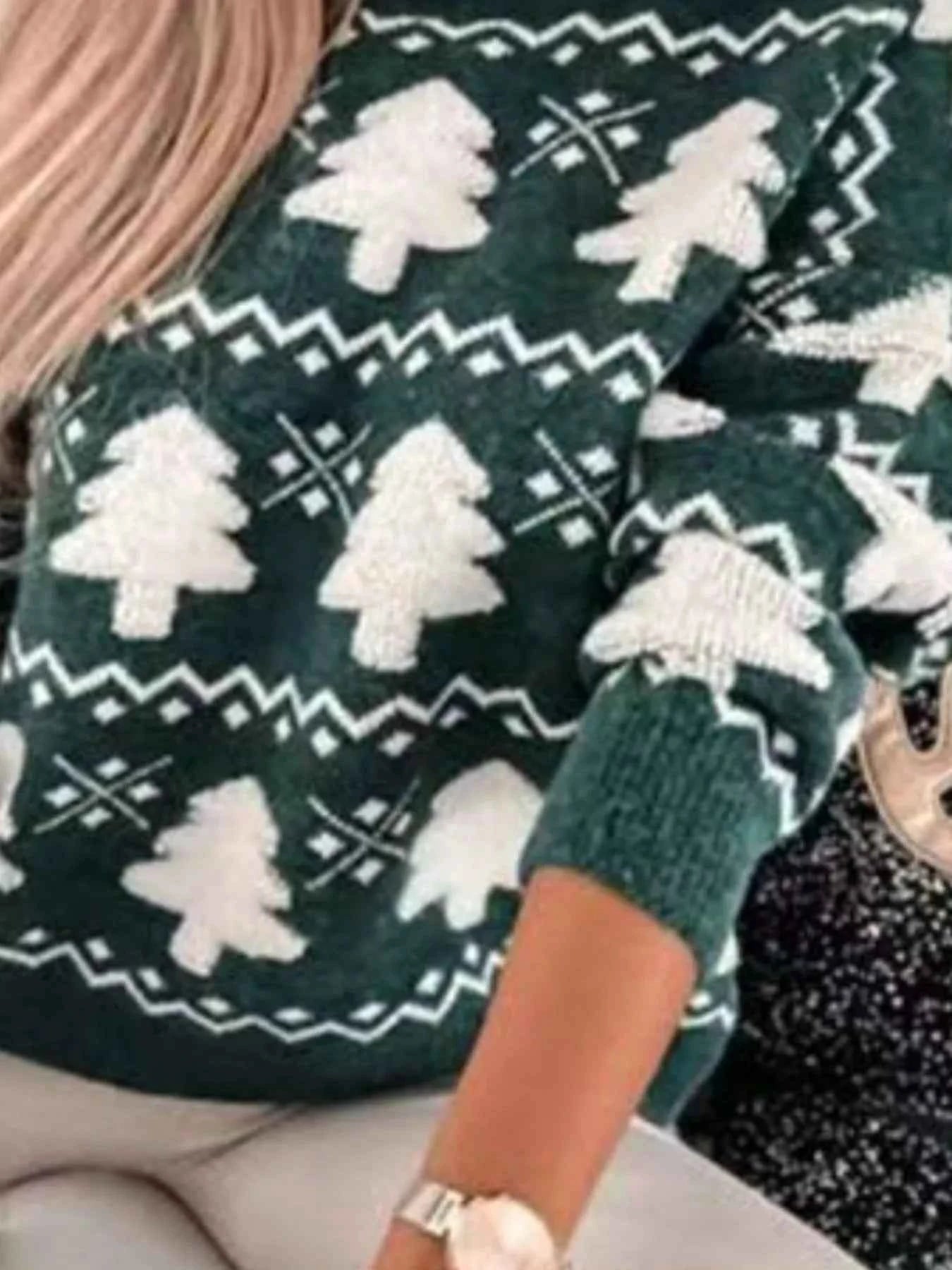 Christmas Tree Pattern Long Sleeve Sweater 38c76eb6-a0a2-4dca-ad3d-82fb55be1981-Max-Origin