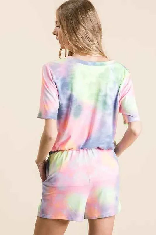 BiBi Tie Dye Casual Shorts with Twill Tape Drawstring 38dc993311e94be19ea50ad3f9cf6713-Max-Origin