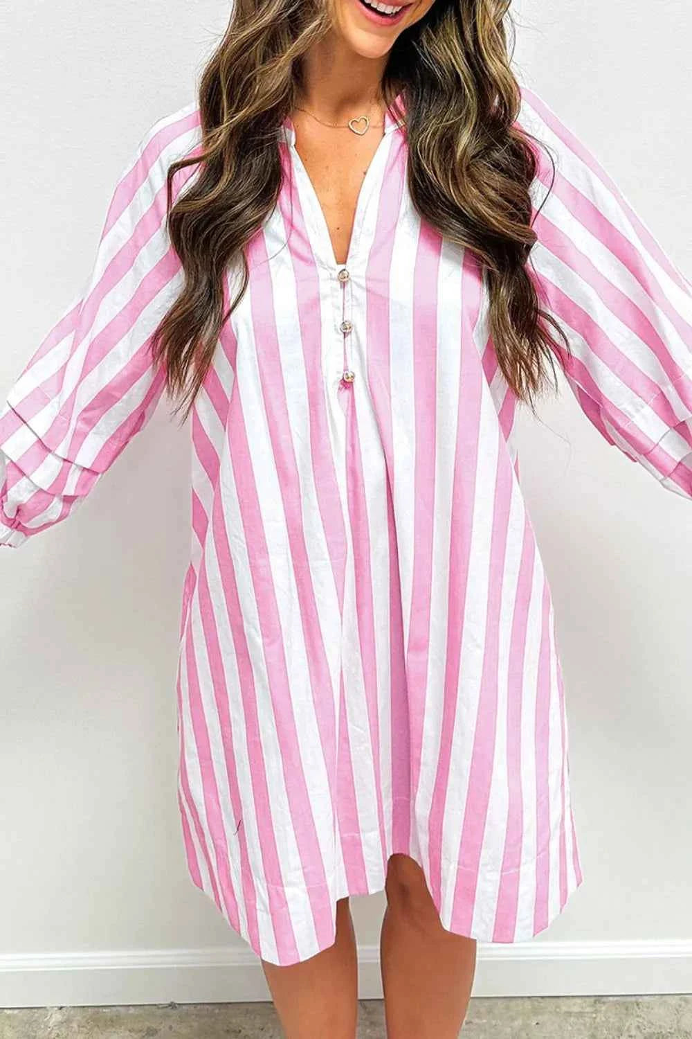 Striped Notched Mini Dress 3938fbf5-4195-4319-9efa-23fb5d8e8481-Max-Origin