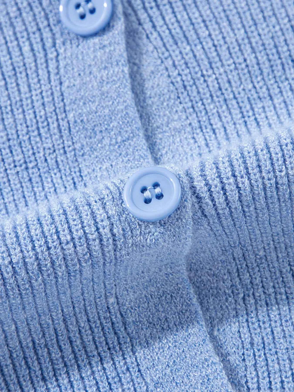 Ribbed Knit Button Front V Neck Cardigan 393f6ca59b9549c1b7ddf4dd3415ad0d-Max-Origin