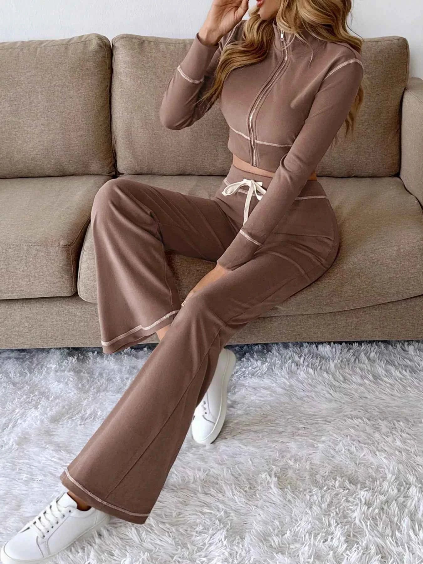 Zip Up Long Sleeve Top and Pants Set 3950992d-acc2-46f1-ac9f-a98879b0cb2f-Max-Origin