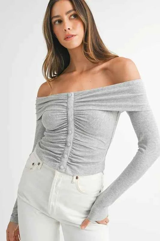 MABLE Off-Shoulder Long Sleeve T-Shirt Light Gray 39699565-f1d9-4478-b39e-e200a2a2fe27-Max-Origin