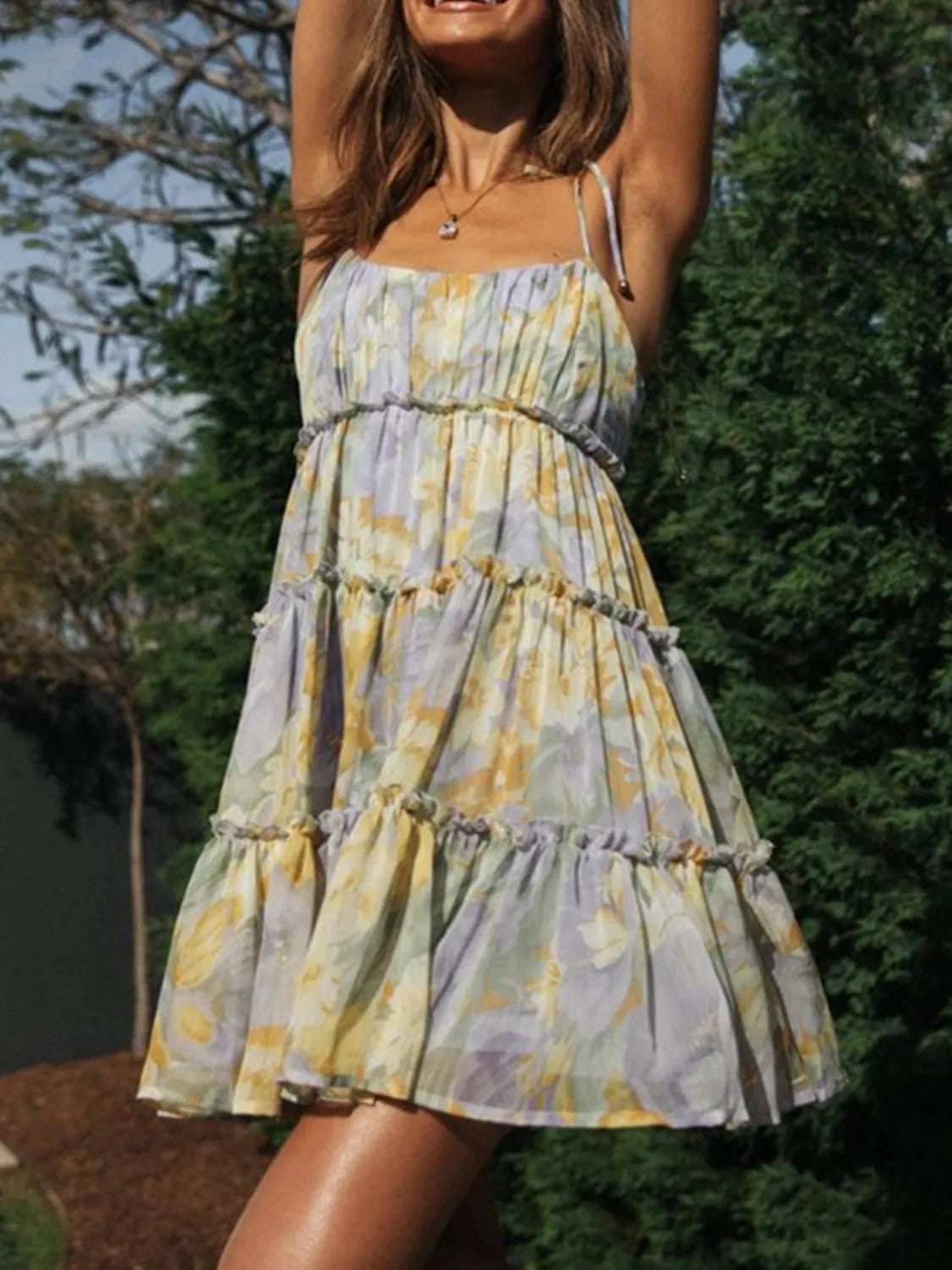 Frill Printed Square Neck Mini Cami Dress 39a239fb-ba20-4a9a-9f31-17b0ccf869cb-Max-Origin