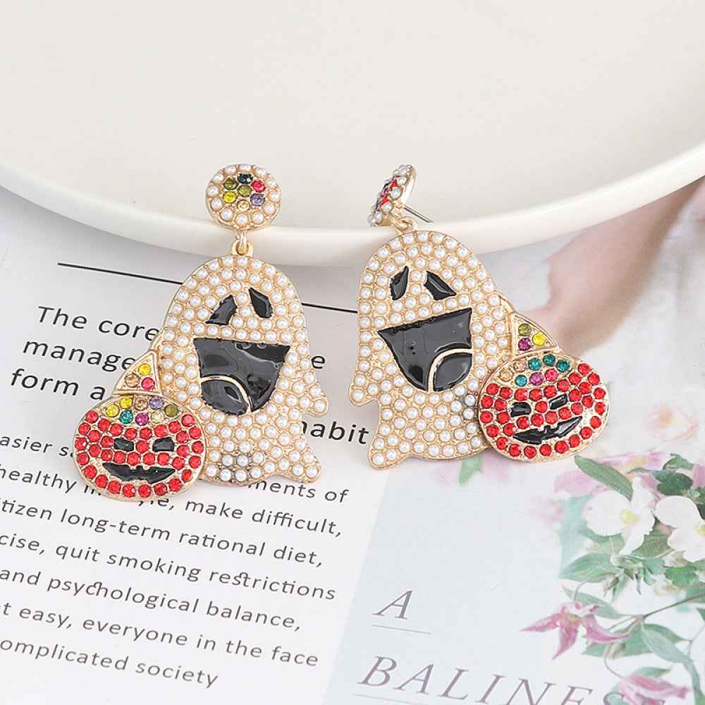 Ghost Rhinestone Alloy Earrings 39af6dd3698e43efbb0b536e4e2df483-Max