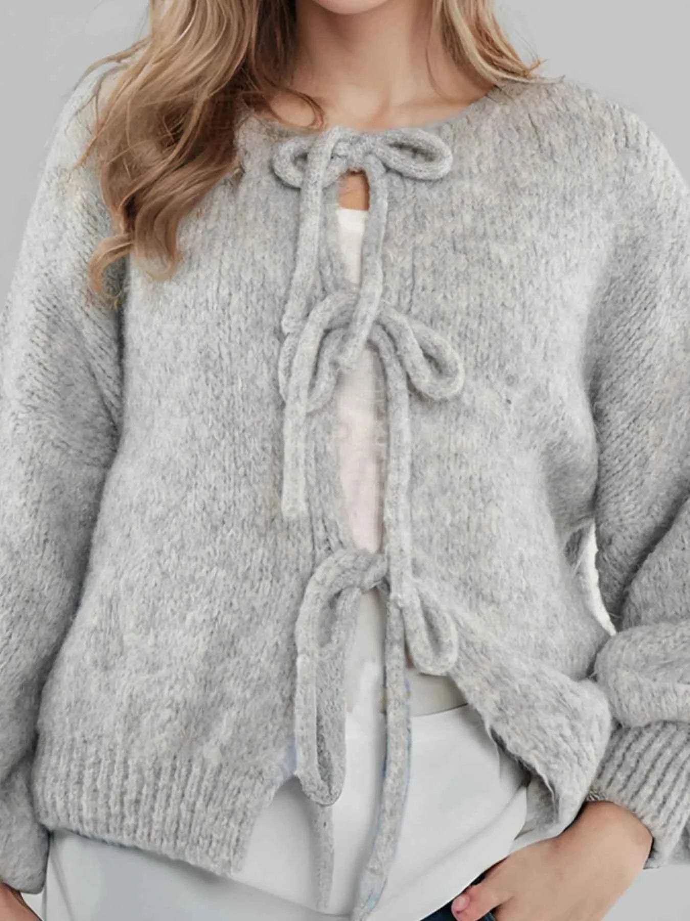 Cozy Bow-Tie Front Knit Cardigan 39b4a796-6368-49d6-845b-42325a034db9-Max-Origin