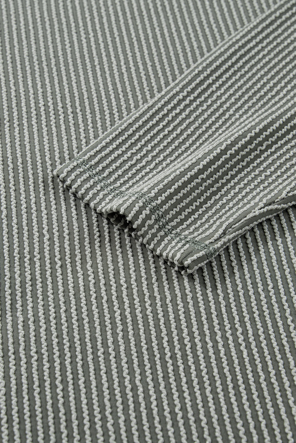 Green Bay Twisted Rib Exposed Seam Detail Long Sleeve Loose Top 39c41a4e98d6e3a3