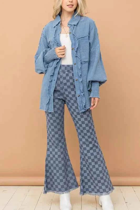 And The Why Checkerboard High Waist Bell Pants 39d81d00fe844b27944787a3ec569030-Max-Origin
