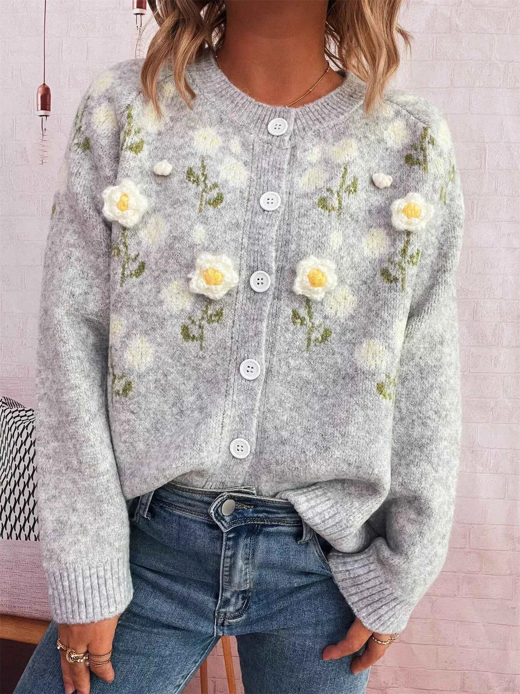 Flower Button Up Long Sleeve Cardigan 39db3b37a15e46dc9cfa33b65806f9ab-Max-Origin