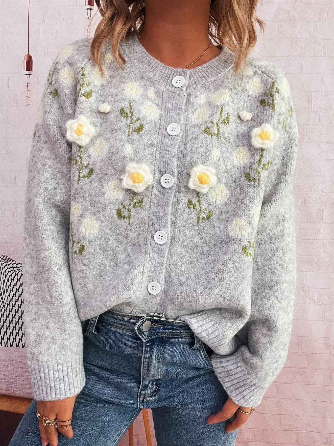Flower Button Up Long Sleeve Cardigan 39db3b37a15e46dc9cfa33b65806f9ab-Max-Origin