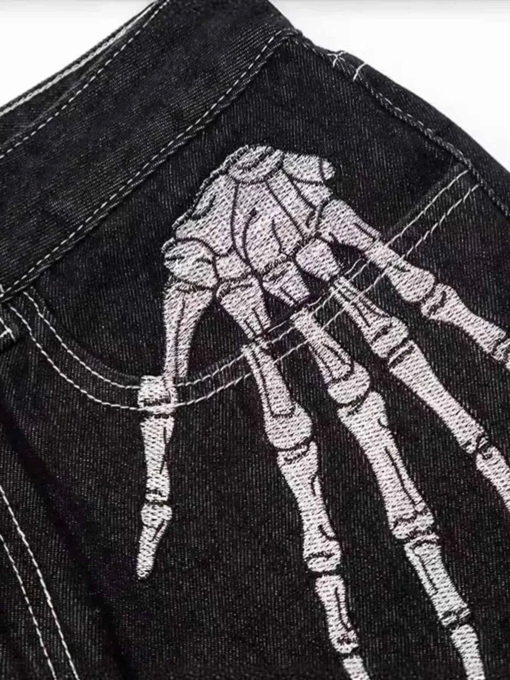 Men's Skeleton Embroidered Straight Leg Jeans 3a3bf46a87d94a5f87c253217af6a513-Max-Origin