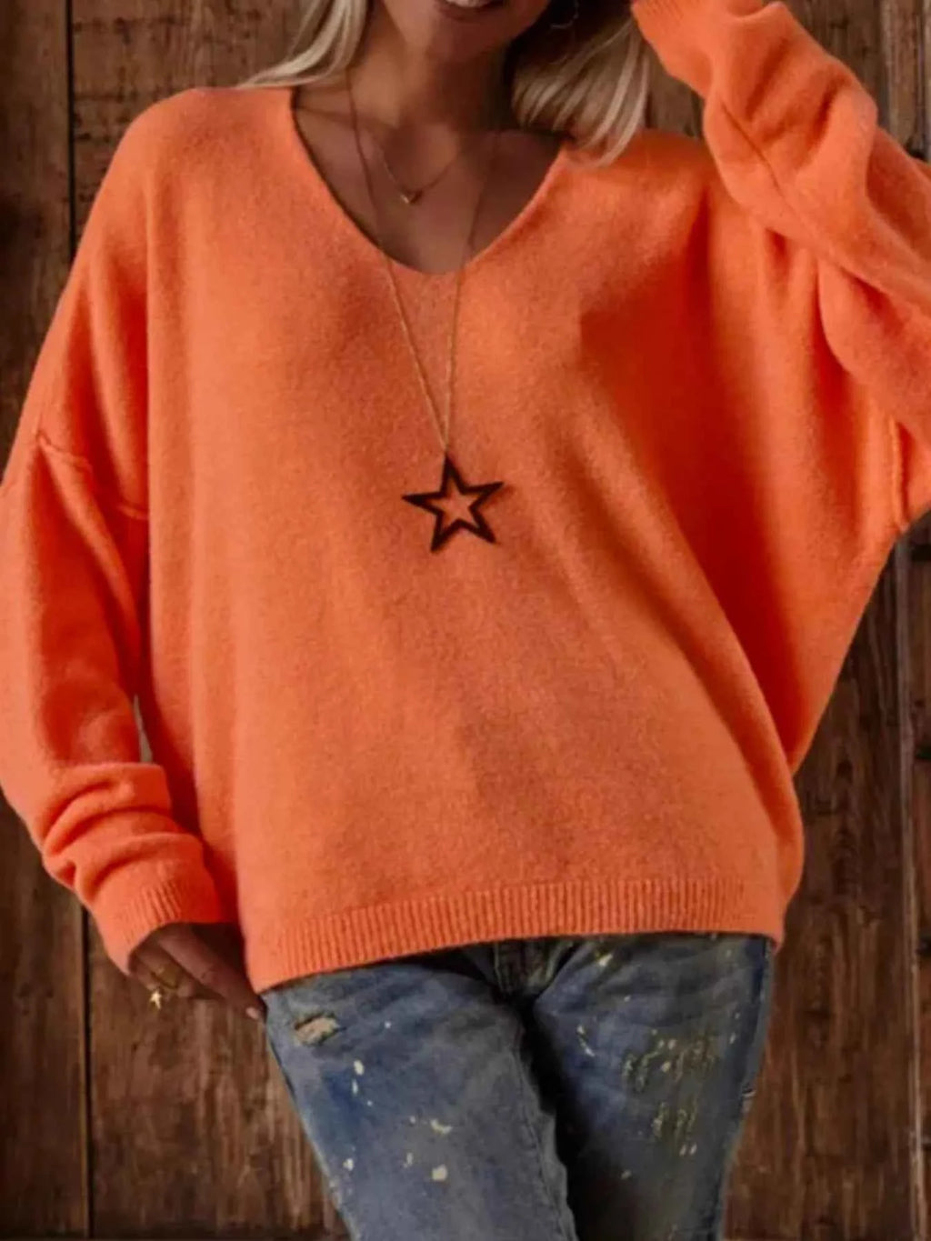 V-Neck Dropped Shoulder Sweater 3a6be9a2-27a1-4f6e-9d40-736f2db4ef27-Max-Origin