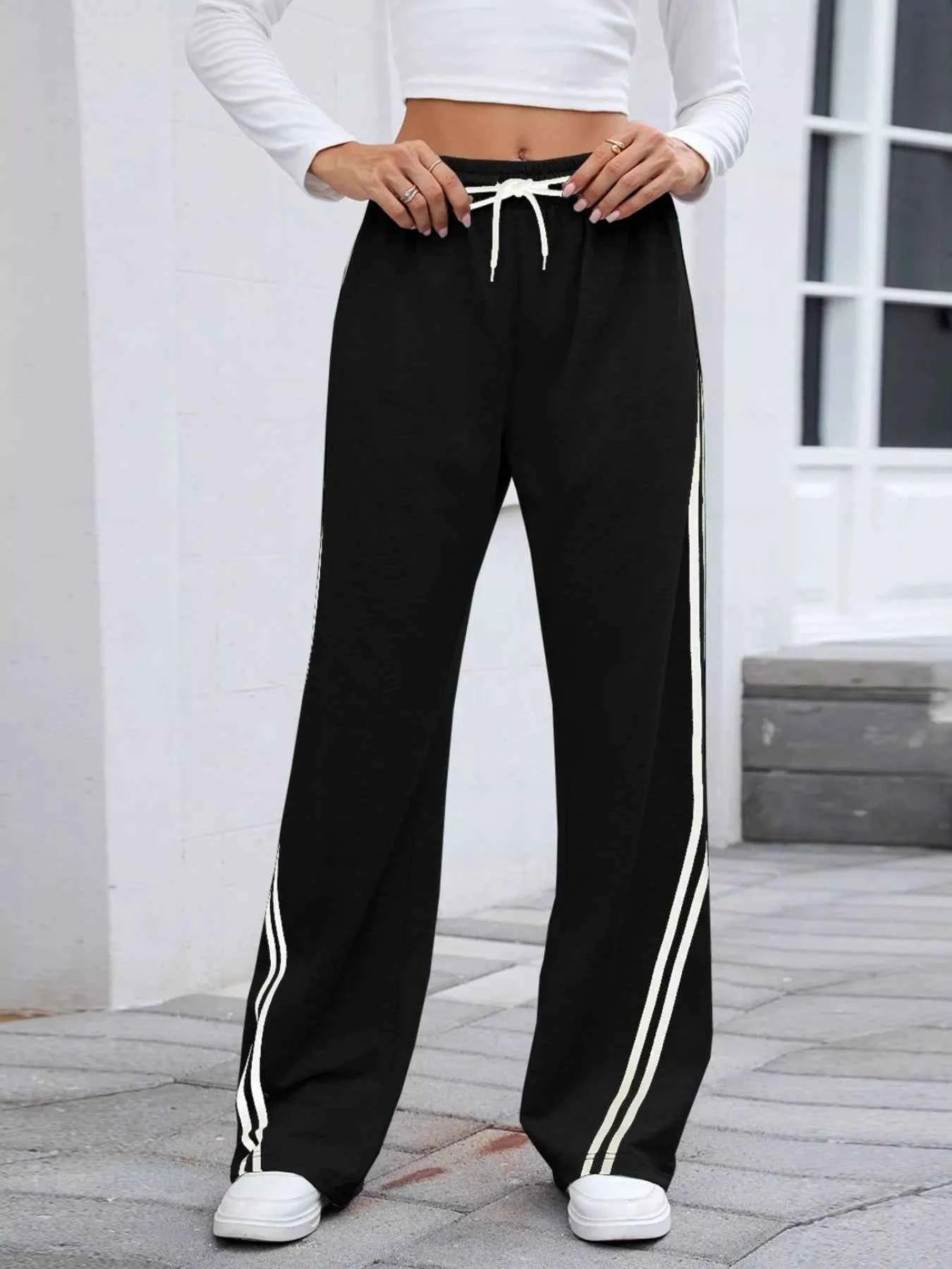 Side Striped Wide Leg Pants 3a82f1e9-bf3e-4d6c-abc9-02cf9c36a4c8-Max-Origin