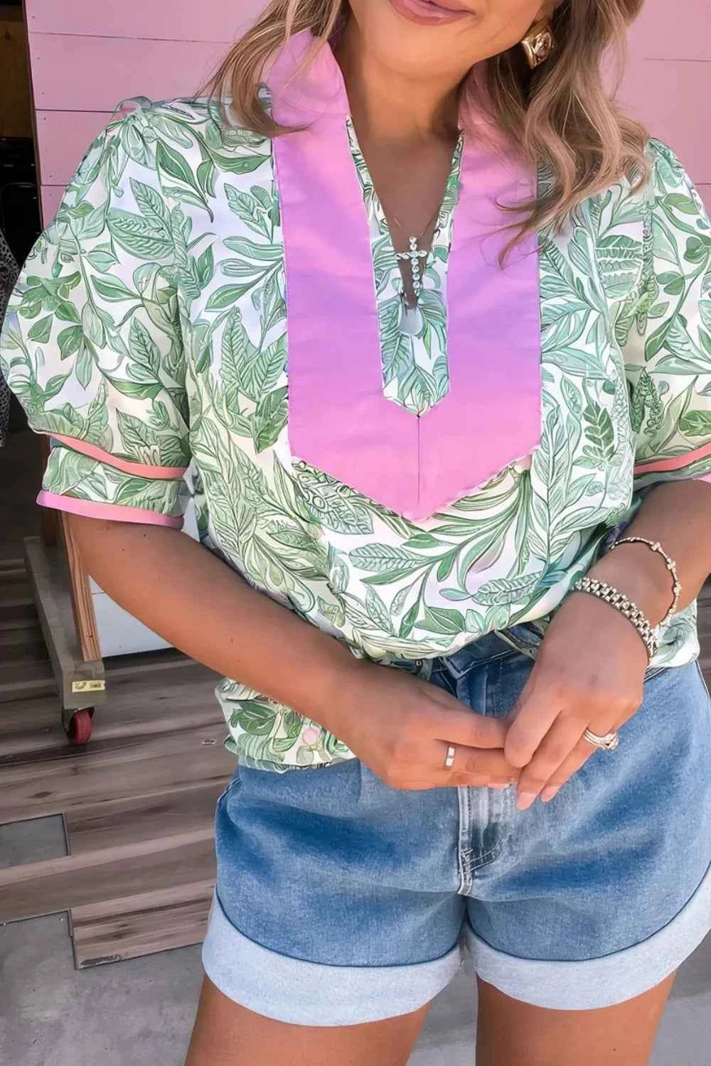 Printed Puff Sleeve Blouse 3a84cb07-0eb3-40ce-bbbc-e0b4146e84a1-Max-Origin