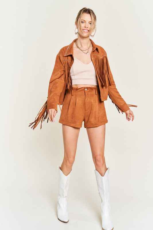 Suede studded fringe jacket JJO5009 3a8d7d44-3587-476e-b780-37ff9928643d